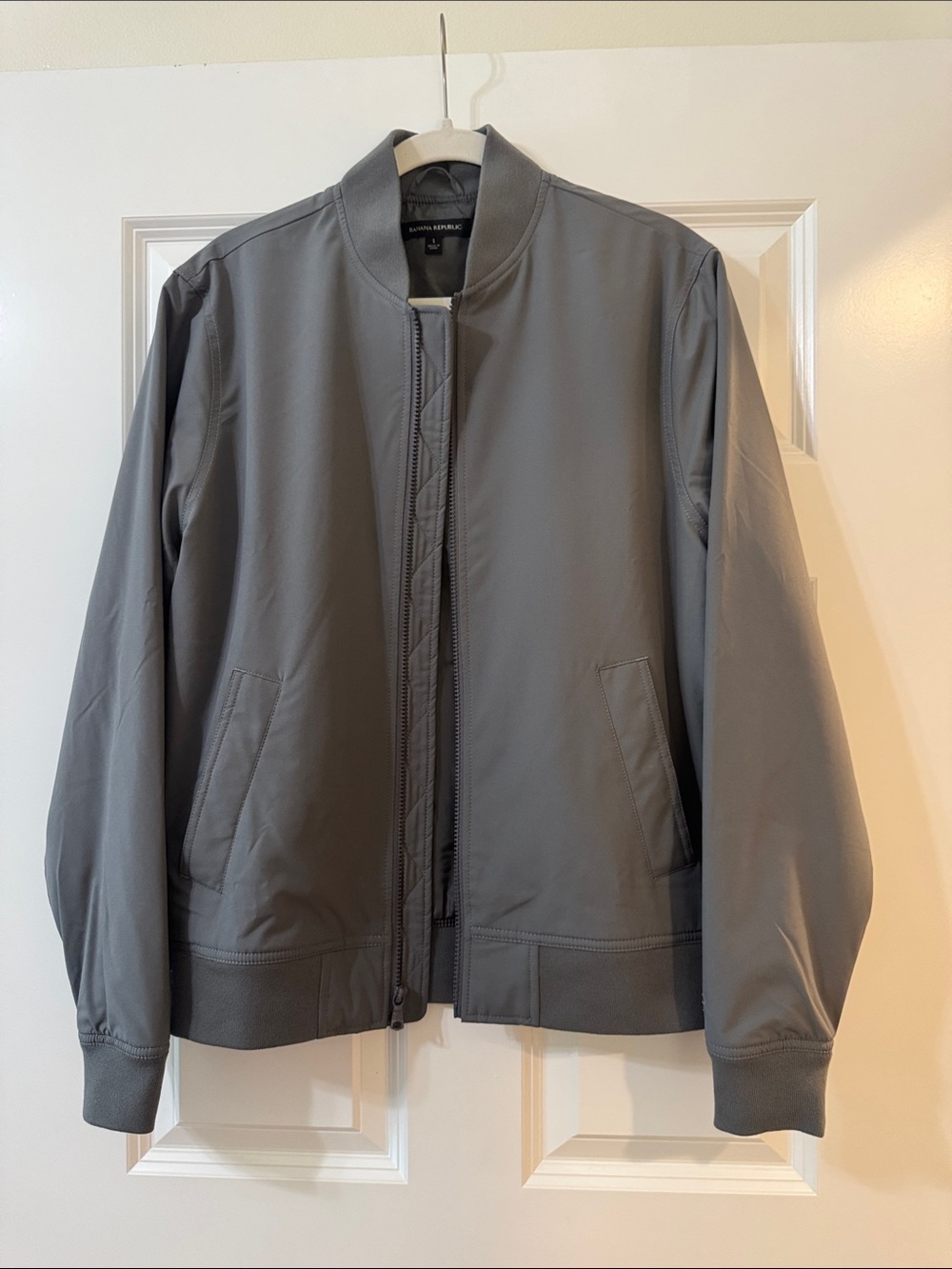 Banana Republic Steel Gray Flight-Style Bomber Jacket
